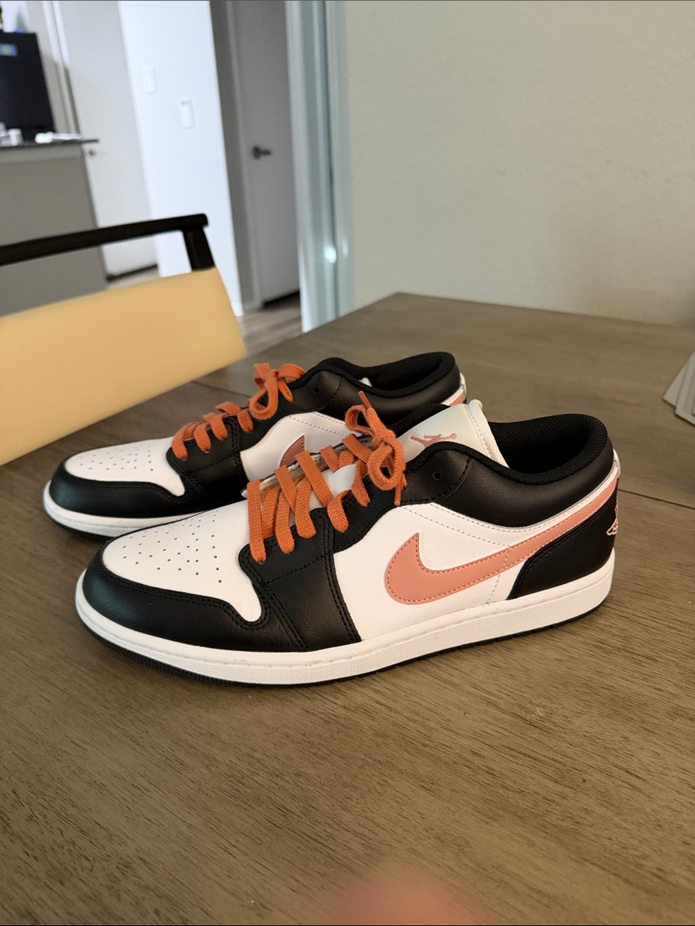 Nike Air Jordan Men’s Low-Top Sneakers - Black/White/Peach
